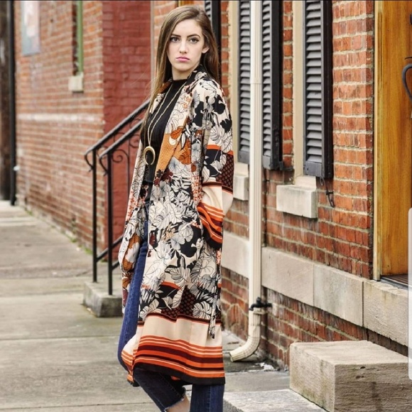 Jackets & Blazers - 🖤🧡LAST ONE🧡🖤🎉HP🎉 Belted Boho Duster